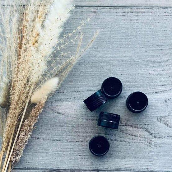 28mm Black Tamper Proof Cap - centaur packaging