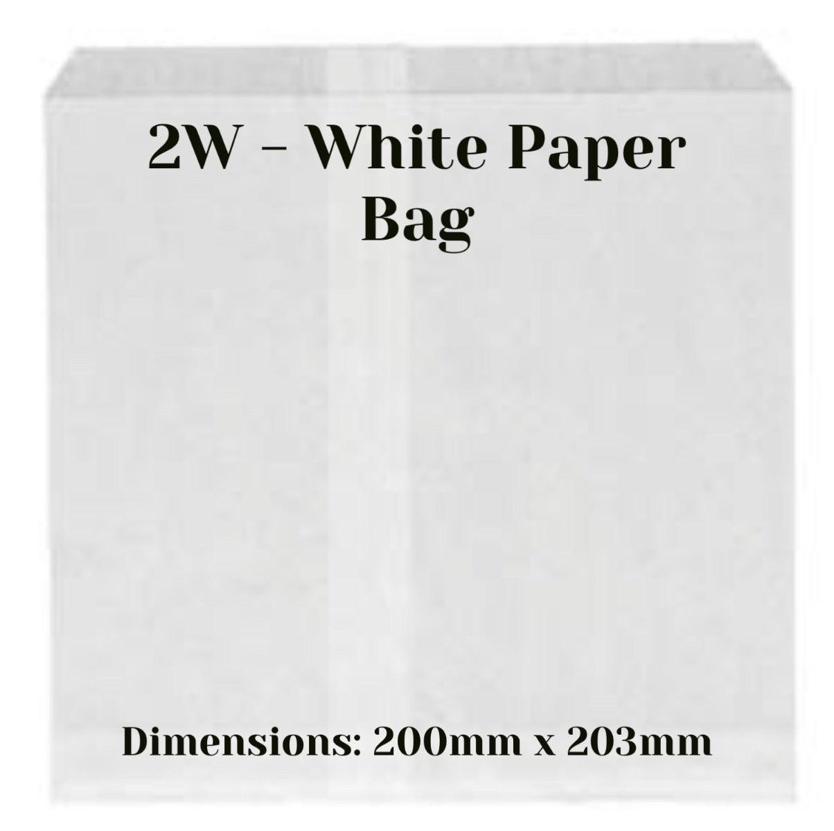 2W White Paper Bag - centaur packaging