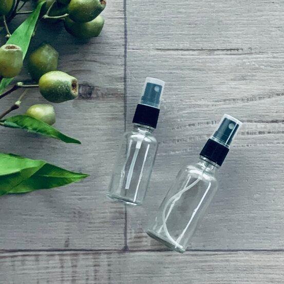 30ml Clear Glass Bottle with Black Mister Spray - centaur packaging