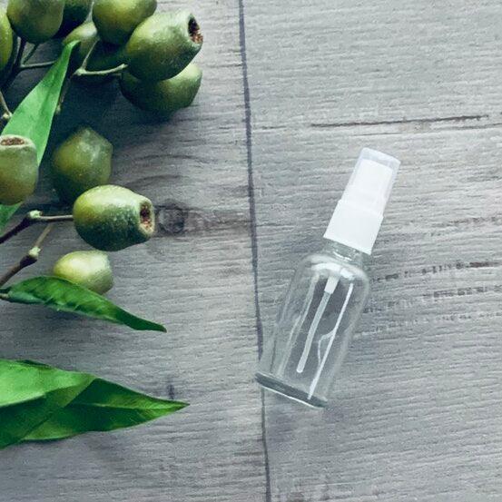 30ml Clear Glass Bottle with White Mister Spray - centaur packaging