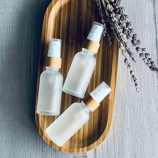 30ml Frosted Glass Bottle with Bamboo Mister - centaur packaging