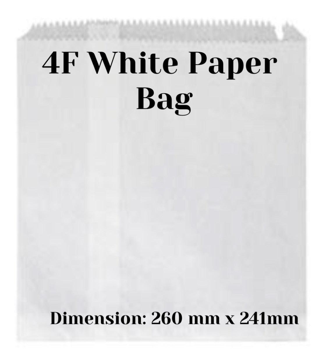 4F White Paper Bag - centaur packaging