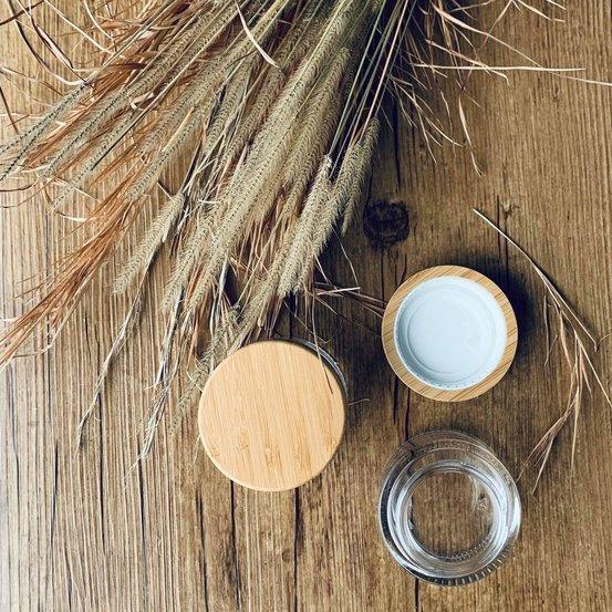 50ml Clear Cream Jar with Bamboo Lid - centaur packaging
