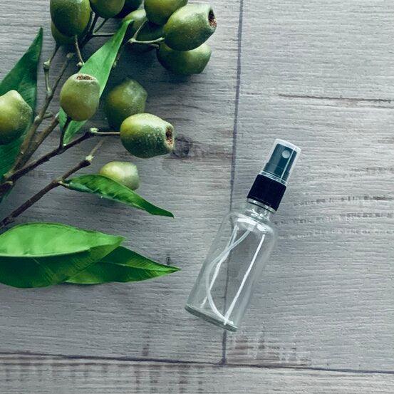 50ml Clear Glass bottle with Black Mister Spray - centaur packaging