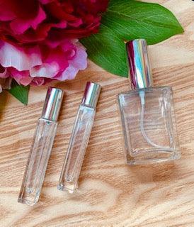 50ml Square Glass Bottle with Silver Perfume Mister - centaur packaging