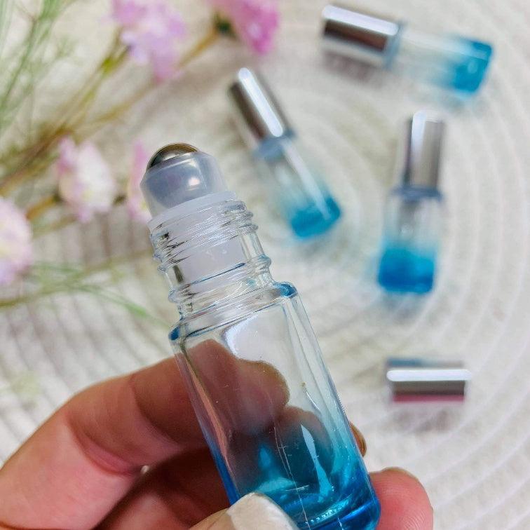 5ml Blue Ombre Thick Roller with Silver Lid - Pack of 5 - centaur packaging