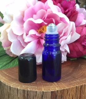 Cobalt Blue 5ml Thick Glass Roller Bottle with Metal Ball - centaur packaging