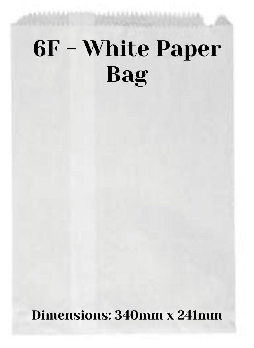 6F White Paper Bag-500 - centaur packaging