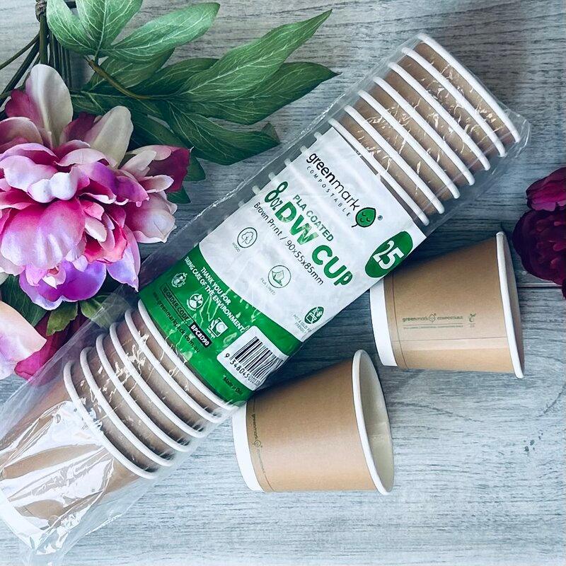 8oz PLA Kraft Double wall cup - Sleeve of 25 - centaur packaging