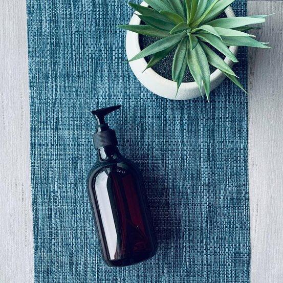 Amber 500ml PET Bottle with Black Pump - centaur packaging