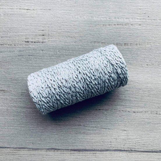 Bakers Twine Metallic 2mm x 100mt White & Silver - centaur packaging