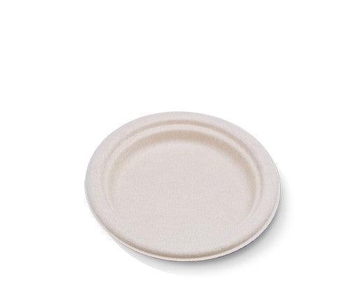 Bio-Degradable 7" Round Sugarcane Pulp Plate - Pack 50 - centaur packaging
