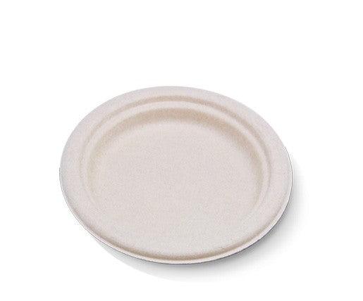 Bio-Degradable 9" Round Bamboo Pulp Plate-Pack 125 - centaur packaging