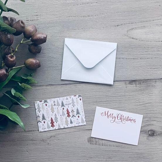 Christmas Tree & Merry Christmas Card with Envelope - White - centaur packaging