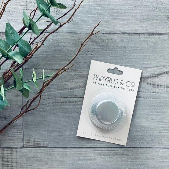 Foil Cupcake Baking Cups Standard Silver - Pack 50 - centaur packaging