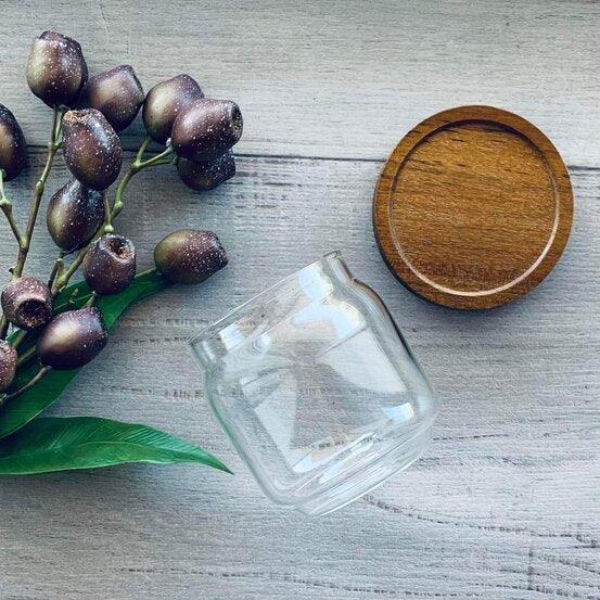 Glass Jar with Acacia Wood Lid 500ml - centaur packaging