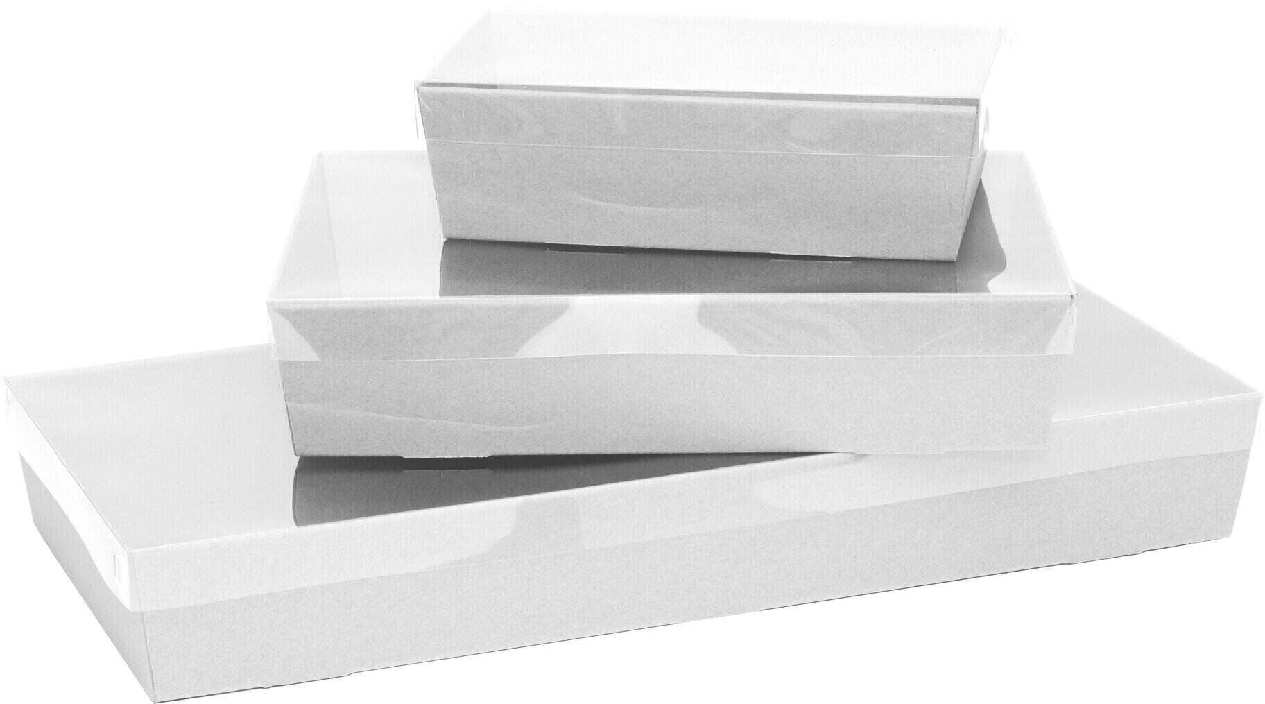 Hamper Gift Box Large White With Clear Lid - centaur packaging