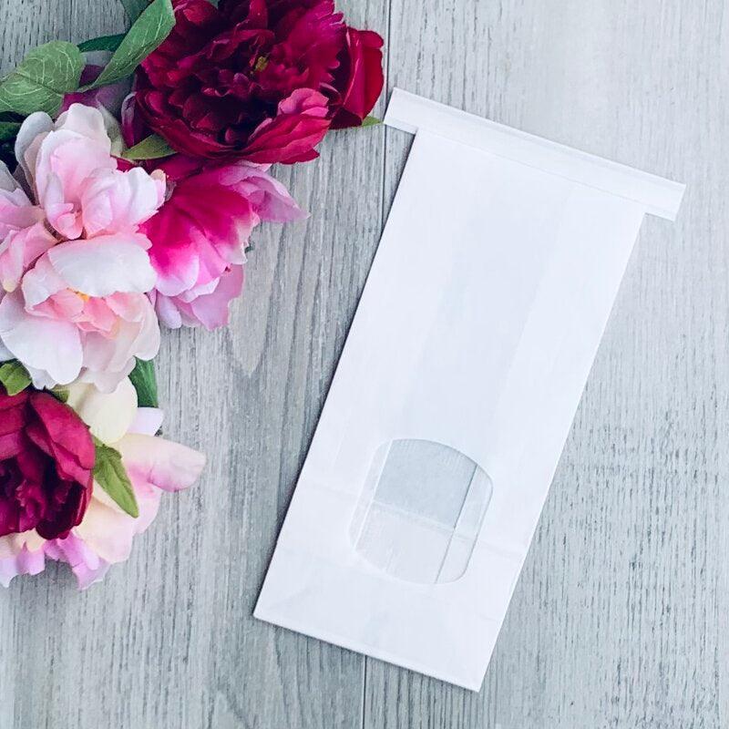 Medium White Tin Tie Bag- Pack of 50 - centaur packaging