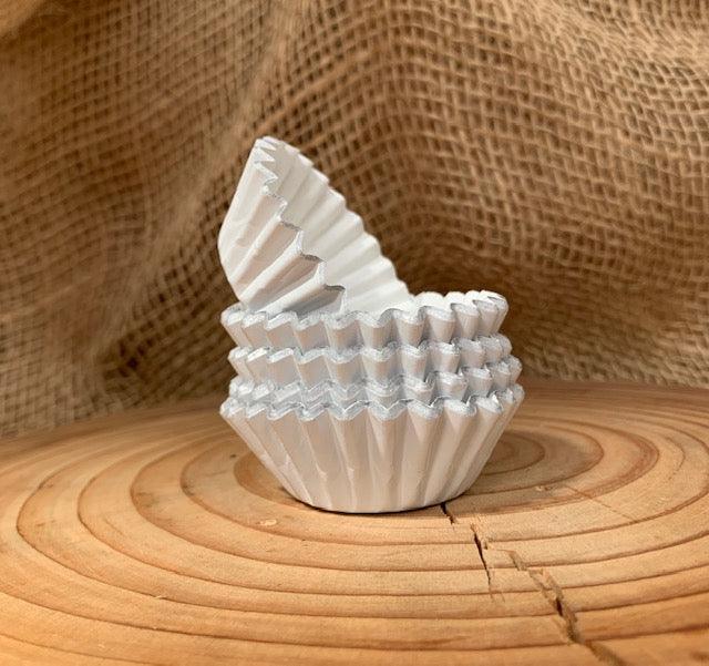 Mini Foil Cupcake Cases-White PK125 - centaur packaging