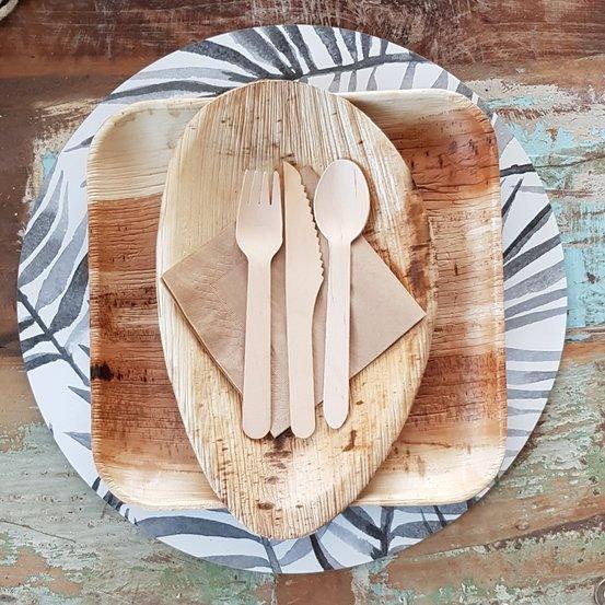 Oval Opal Palm Leaf Plate Large - Pack of 25 - centaur packaging