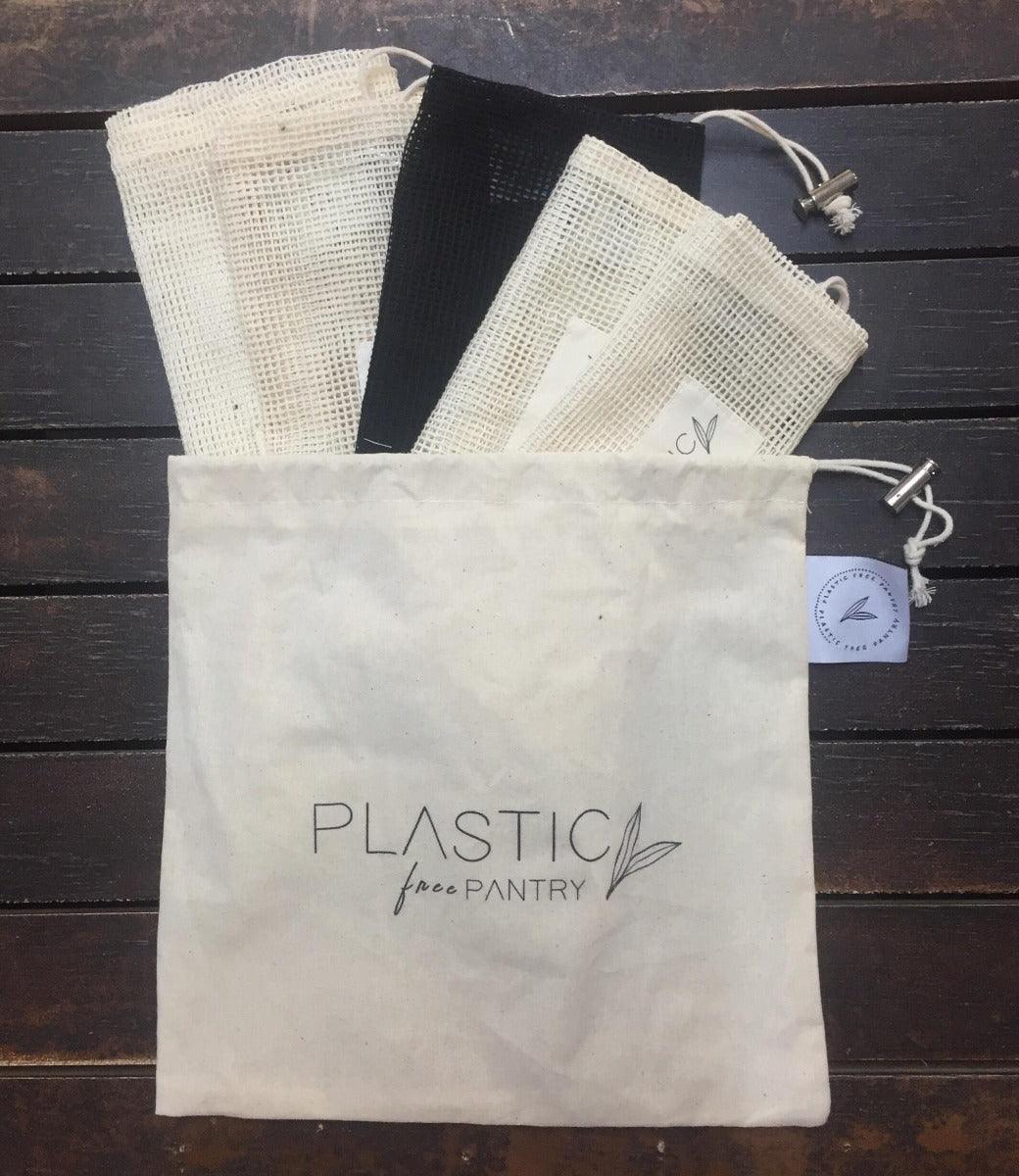 Reusable Organic Cotton Mesh Produce Bags - Set of 6 - centaur packaging