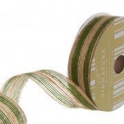 Ribbon Jute Double Stripes - Moss - centaur packaging