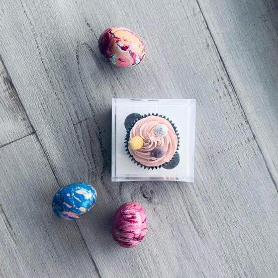 Single Cupcake Box - Clear- White - centaur packaging