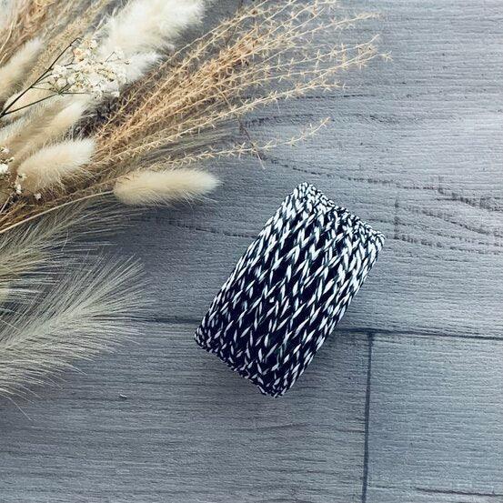 Two Tone Paper Twine 2mm x 100mt Black & White - centaur packaging